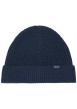 Thumbnail Bonnet marine en maille tricotée épaisse siglé du nom de la marque