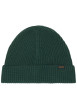 Thumbnail Bonnet vert en maille tricotée épaisse siglé du nom de la marque
