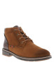 Thumbnail Boots camel à talon décroché bas pourvues d'un zip et des lacets ronds - Image 2