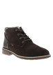 Thumbnail Boots en cuir nubuck marron à talon décroché bas et lacets ronds - Image 2