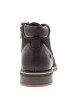 Thumbnail Boots en cuir nubuck marron à talon décroché bas et lacets ronds - Image 4