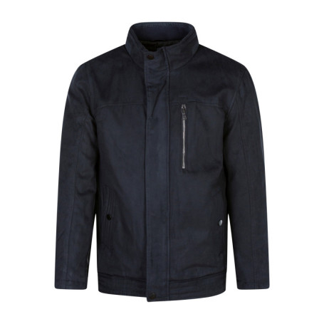 Blouson marine uni coupe droite à col montant...