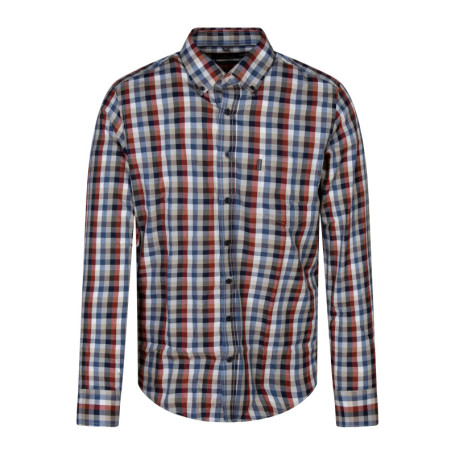 Chemise à carreaux en coton multicolore à coupe...