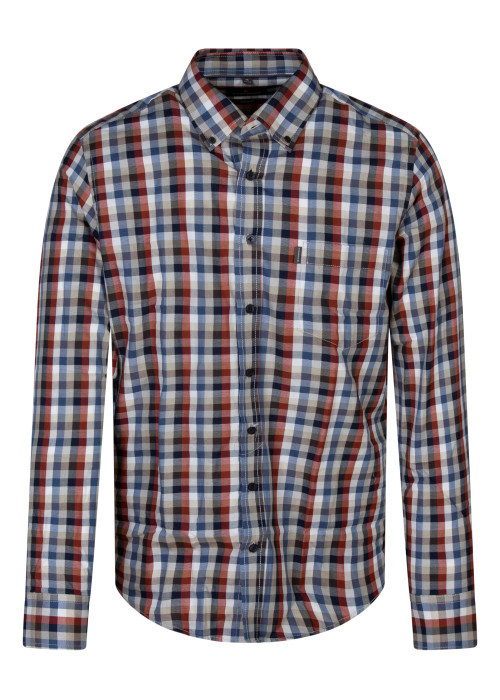 Chemise à carreaux en coton multicolore à coupe...