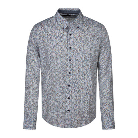 Chemise à motifs en coton multicolore à coupe...