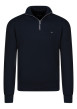 Thumbnail Pull en coton bleu marine avec une coupe droite pourvu d'un col camionneur
