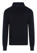 Thumbnail Pull en coton bleu marine avec une coupe droite pourvu d'un col boutonné - Image 2