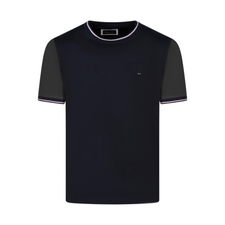 T-shirt en coton bleu marine et kaki avec des...