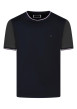 Thumbnail T-shirt en coton bleu marine et kaki avec des manches courtes et un col rond