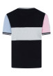 Thumbnail T-shirt en coton bleu et gris à rayures avec un col rond et des manches courtes - Image 2