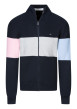 Thumbnail Gilet en coton bleu marine gris et rose à grande rayures doté d'un col montant
