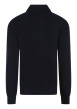 Thumbnail Gilet en coton marine uni avec une fermeture zippée et des manches longues - Image 2
