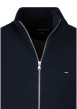 Thumbnail Gilet en coton marine uni avec une fermeture zippée et des manches longues - Image 3