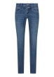 Thumbnail Jean en coton bleu à coupe droite pourvu d'une fermeture par zip et boutons