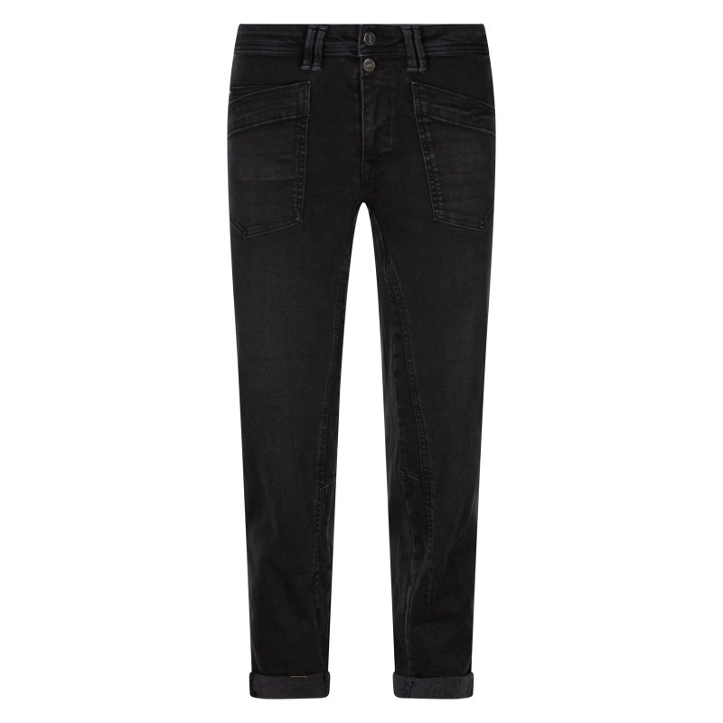 Freeman - Jean En Coton Noir à Coupe Droite Pourvu D'une Fermeture Par Zip Et Boutons - Noir Freeman - Jean En Coton Noir à Coupe Droite Pourvu D'une Fermeture Par Zip Et Boutons - Noir