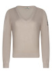 Thumbnail Pull beige à coupe droite pourvu d'un col v et de manches longues