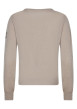 Thumbnail Pull beige à coupe droite pourvu d'un col v et de manches longues - Image 2