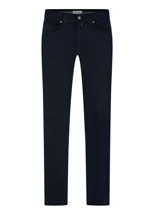 Pantalon en coton mélangé flanelle bleu marine...