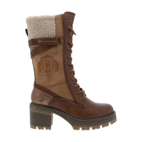 Bottes taupe à talon décroché moyen pourvues de...