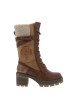 Thumbnail Bottes taupe à talon décroché moyen pourvues de lacets et d'un zip latéral