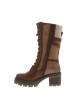Thumbnail Bottes taupe à talon décroché moyen pourvues de lacets et d'un zip latéral - Image 3
