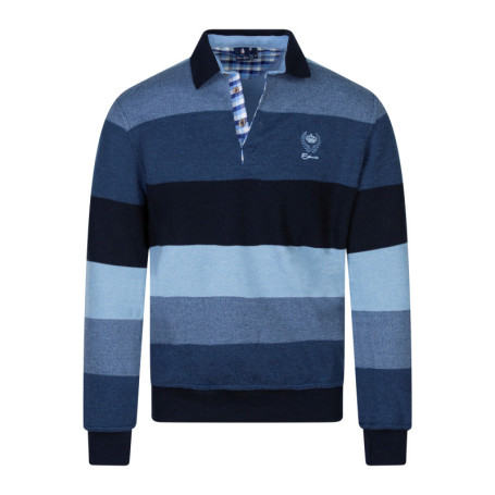 Sweat manches longues bleu à rayures avec un...