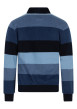 Thumbnail Sweat manches longues bleu à rayures avec un col polo et un logo brodé - Image 2