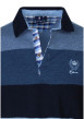 Thumbnail Sweat manches longues bleu à rayures avec un col polo et un logo brodé - Image 3