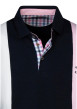 Thumbnail Sweat marine, blanc et rose rayé à coupe droite avec un col polo - Image 3
