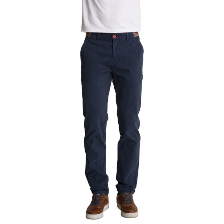 Pantalon chino bleu marine à coupe ajustée en...