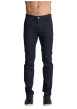 Thumbnail Jean à cinq poches en coton bleu foncé pourvu d'une coupe droite