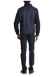 Thumbnail Blouson bi-matière zippée bleu marine en maille et nylon matelassé - Image 2