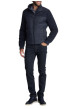 Thumbnail Blouson bi-matière zippée bleu marine en maille et nylon matelassé - Image 3