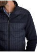 Thumbnail Blouson bi-matière zippée bleu marine en maille et nylon matelassé - Image 4