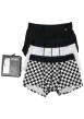 Thumbnail Lot de 3 boxers en coton noir et blanc pourvus d'une taille élastiquée