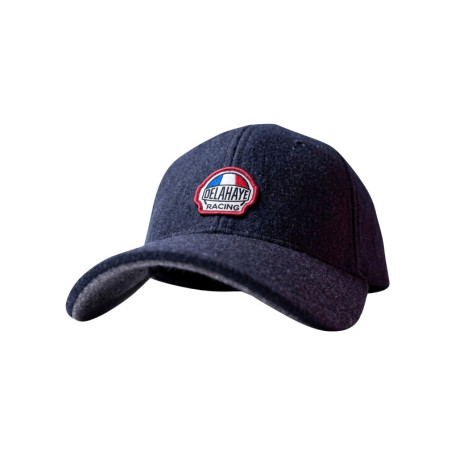 Casquette bleu marine en tissu duveteux ornée...