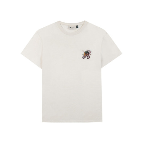 T-shirt en coton écru agrémenté d'une broderie...