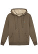 Thumbnail Sweat zippé brun pourvu d'une coupe droite et d'un col à capuche