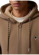 Thumbnail Sweat zippé brun pourvu d'une coupe droite et d'un col à capuche - Image 4