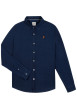 Thumbnail Chemise en coton recyclé bleu marine agrémenté du logo à coupe droite