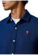 Thumbnail Chemise en coton recyclé bleu marine agrémenté du logo à coupe droite - Image 4