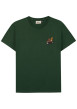 Thumbnail T-shirt en coton vert agrémenté d'une broderie écureuil à coupe droite