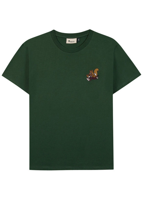 T-shirt en coton vert agrémenté d'une broderie...