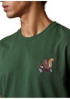 Thumbnail T-shirt en coton vert agrémenté d'une broderie écureuil à coupe droite - Image 4