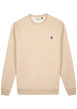 Thumbnail Sweat écru à col rond pourvu d'une coupe droite et du logo brodé