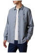 Thumbnail Chemise en coton blanc et bleu à rayures verticales munie d'une coupe droite