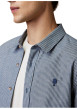 Thumbnail Chemise en coton blanc et bleu à rayures verticales munie d'une coupe droite - Image 3