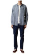 Thumbnail Chemise en coton blanc et bleu à rayures verticales munie d'une coupe droite - Image 5