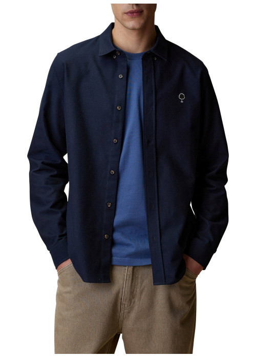 Chemise en coton bleu marine dotée d'une coupe...