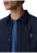 Thumbnail Chemise en coton bleu marine dotée d'une coupe droite et d'un col boutonné - Image 3